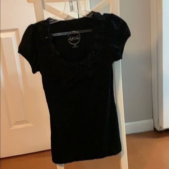 INC black short sleeved blouse black size Small - Picture 4 of 7